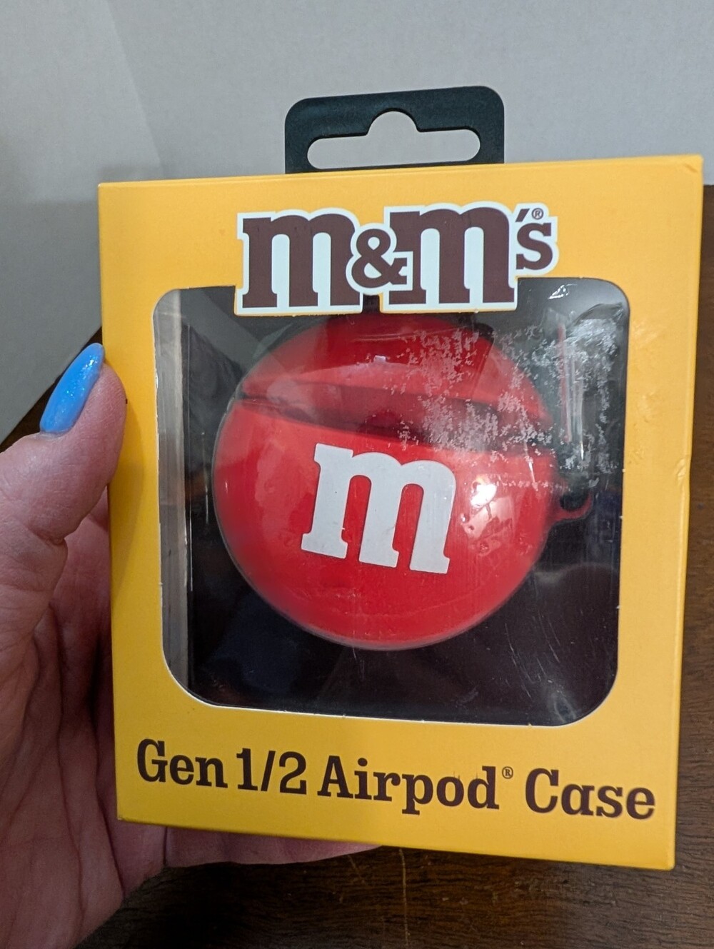 M&M's Red Silicone Case for AirPods Gen 1/2 with Carabiner Clip Fitted Skin